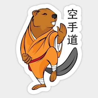 Beaver and karate Sticker